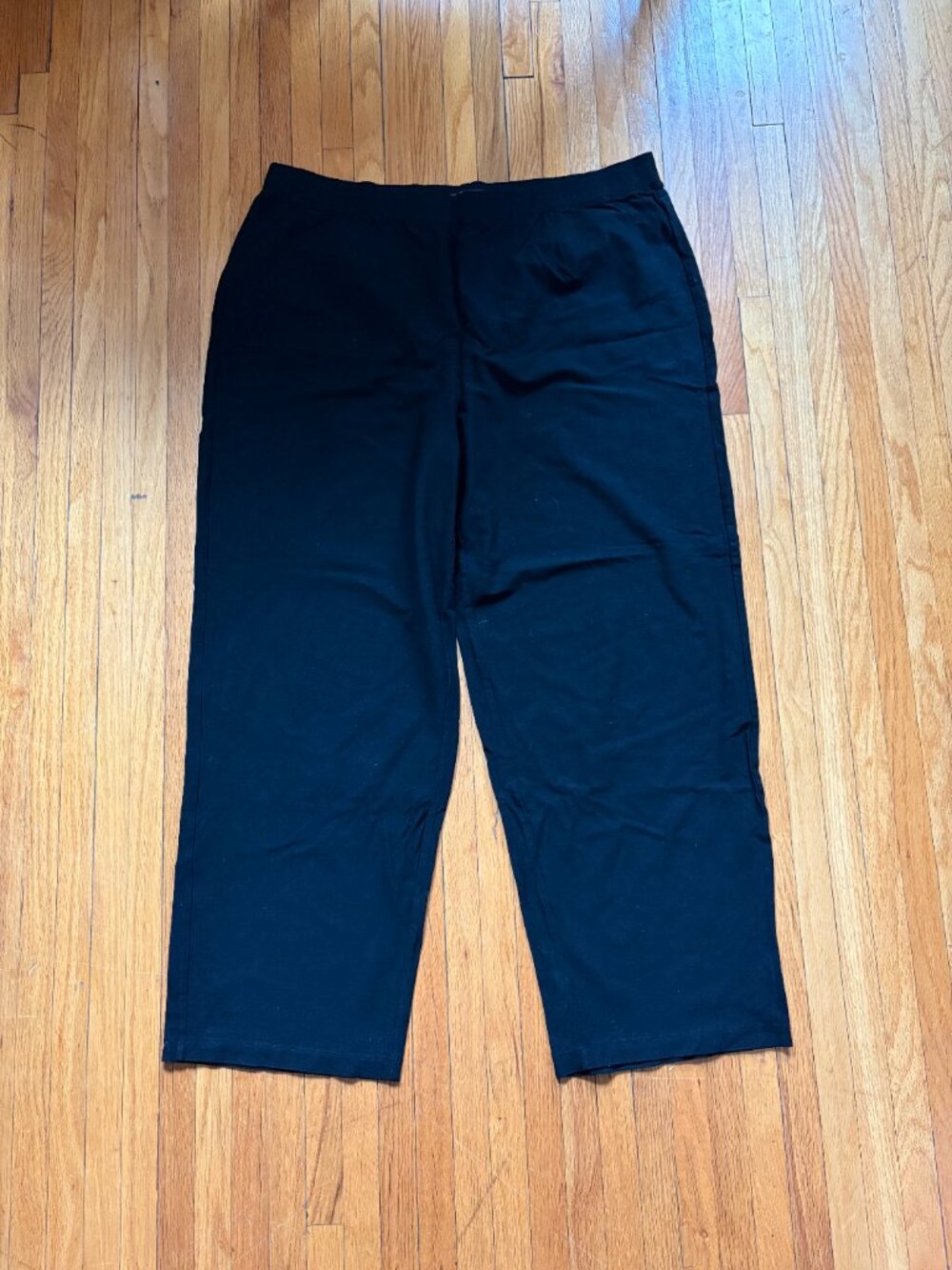 Eileen Fisher Black Stretchy Wide Leg Pants, size 2X